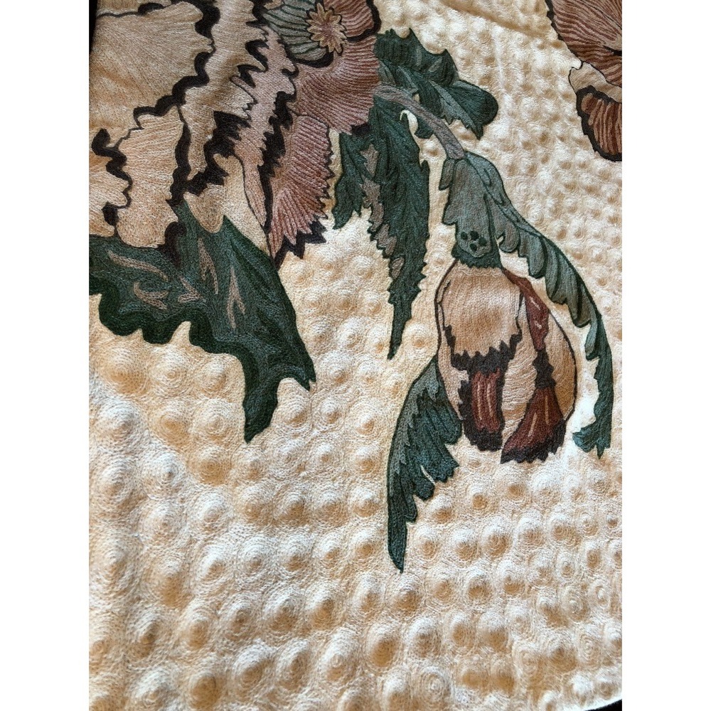 Embroidered Wall Hanging Art Modern Floral Boho Decor Andraab Textiles Lg Wool - Picture 3 of 15